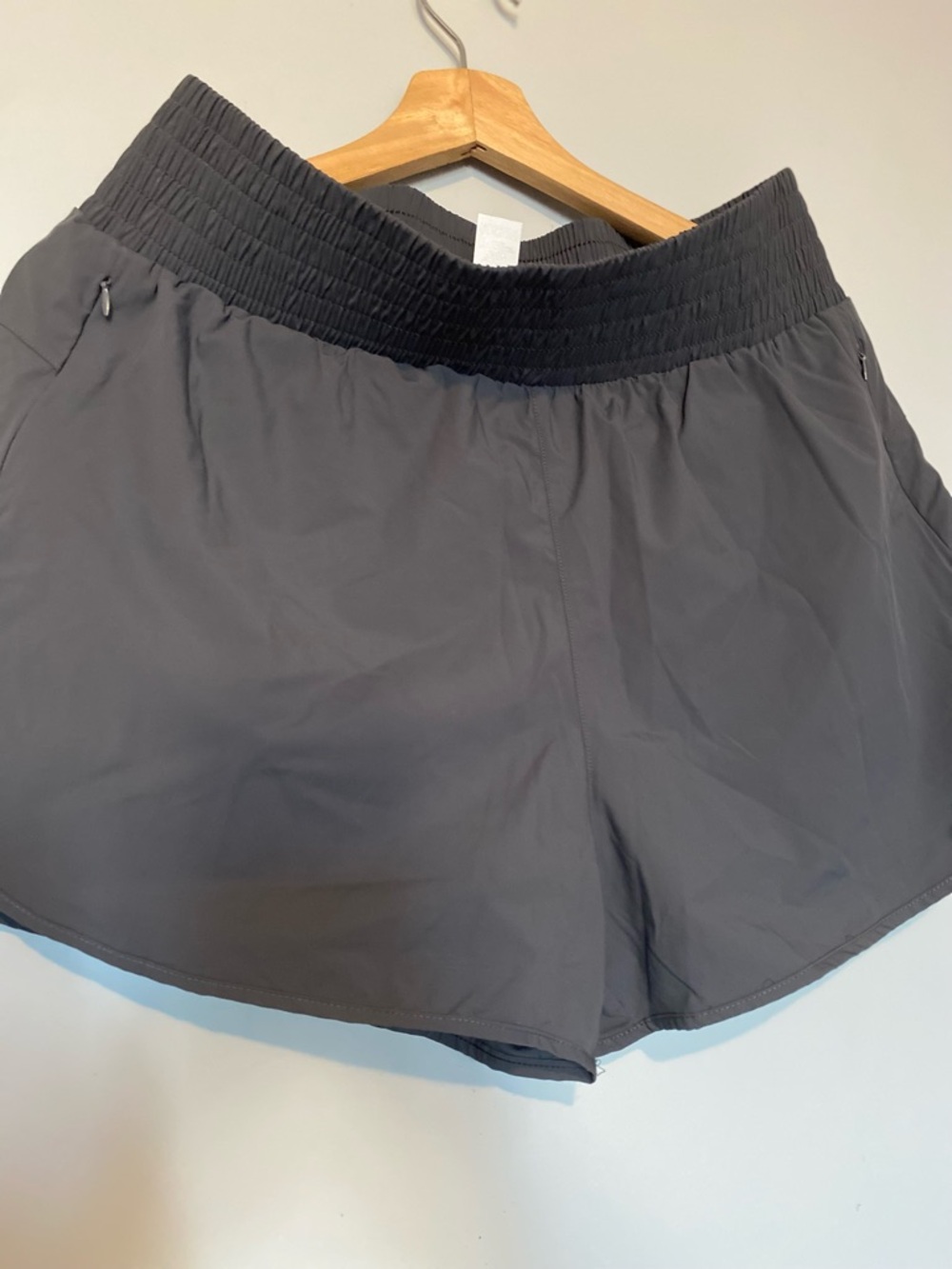 Women's Charcoal Athletic Shorts with Smocked Waist